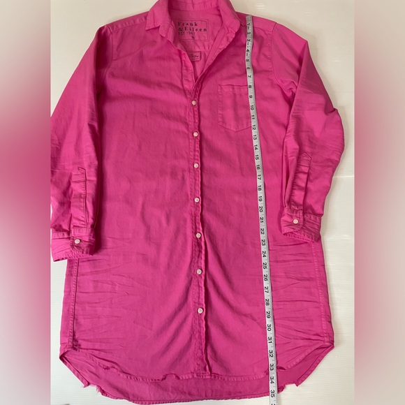 Frank & Eileen Mary Shirt Dress Bright Pink Size XS - Picture 3 of 6